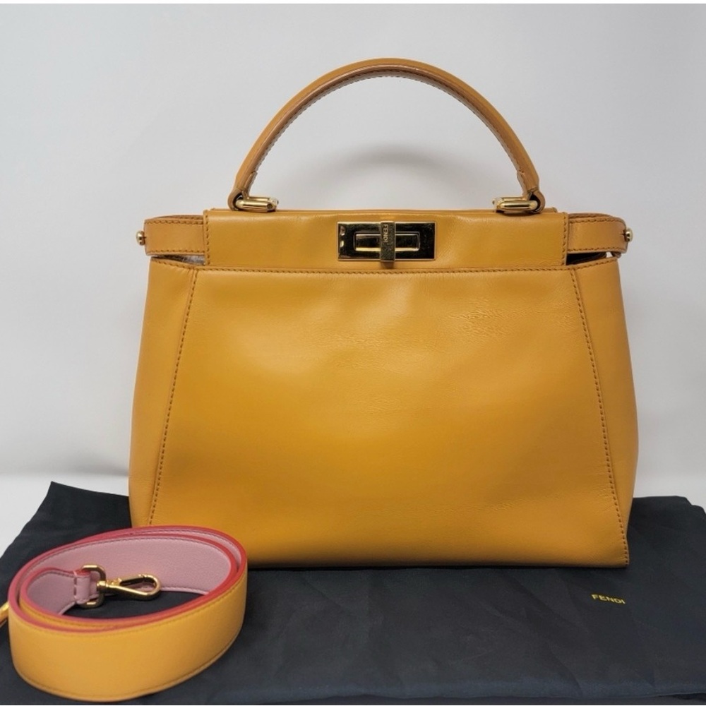 🔥FLASH SALE🔥 Fendi Peekaboo Limited Edition Mustard Yellow Leather Bag✨